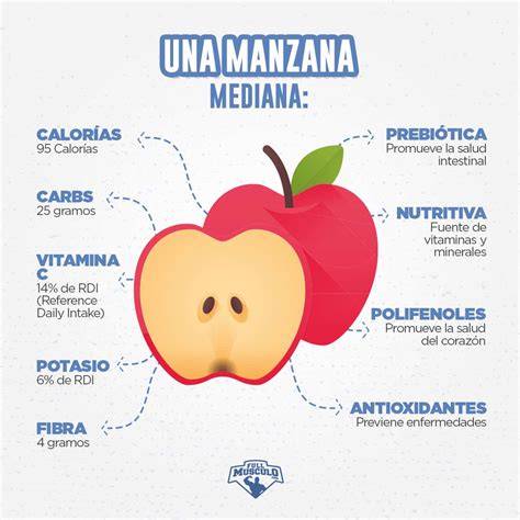 infografía propiedades nutricionales de la manzana