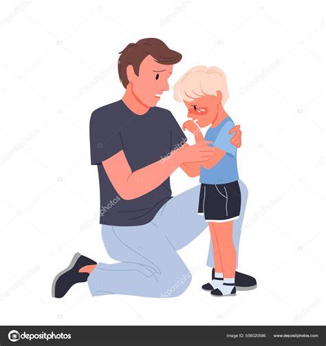 Padre consolando a un niño mientras un pediatra lo examina suavemente