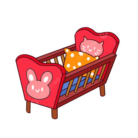 Ilustración de una cuna de bebé con ropa de cama de algodón suave.