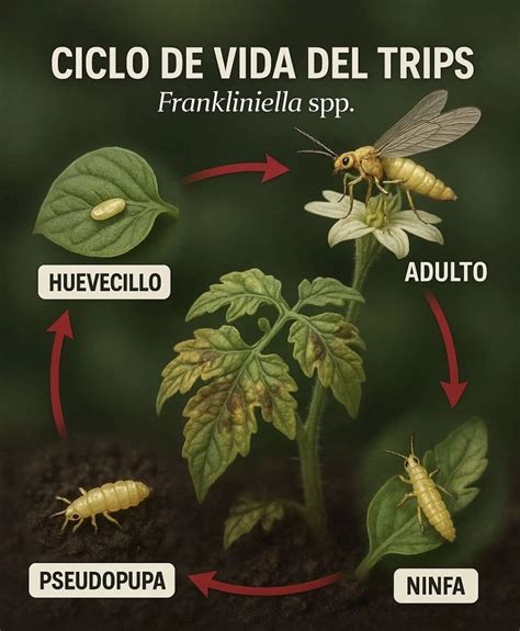 Infografía: Ciclo de vida de una plaga común en cultivos