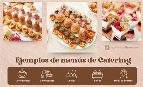 ejemplos de presentaciones de catering: sentado, cóctel y buffet