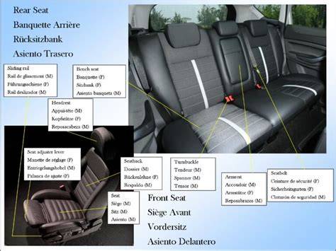 Infografía: Partes internas de un asiento de coche con énfasis en el sistema de suspensión
