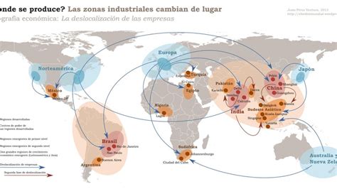 Mapa satírico de la supuesta deslocalización empresarial en el contexto del procés