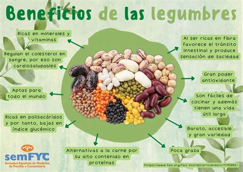 Esquema nutricional de los beneficios de las legumbres en la dieta mediterránea