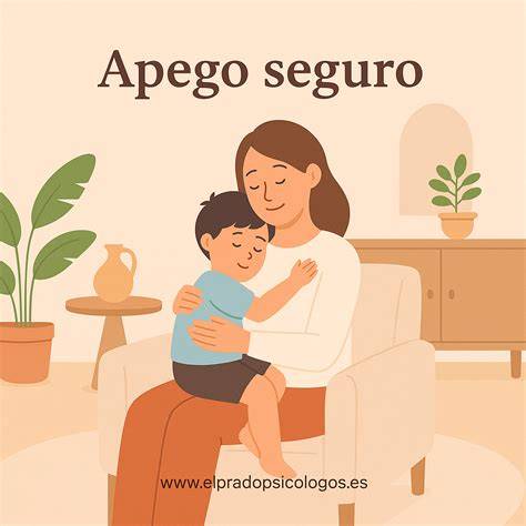 Infografía sobre cómo el apego seguro potencia la autonomía, la autorregulación emocional y el desarrollo cognitivo en la infancia.