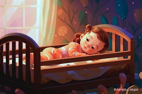 Ilustración de un bebé durmiendo plácidamente en una cuna de avión