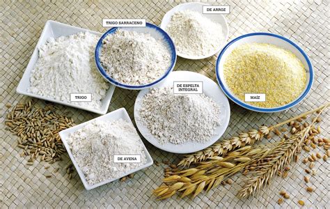 Imagen de diferentes tipos de harinas de cereales