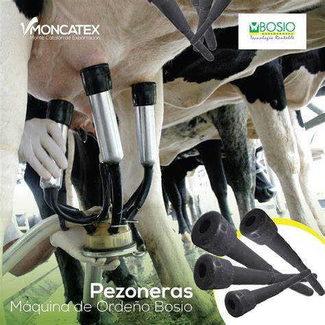 Foto de diferentes tipos de pezoneras para máquinas de ordeño.