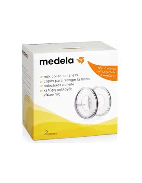 Ilustración de las copas de recogida de leche Medela en uso, mostrando su ajuste al pecho.