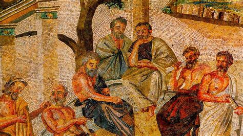 Mosaico del siglo I hallado en Pompeya que representa a la Academia de Platón
