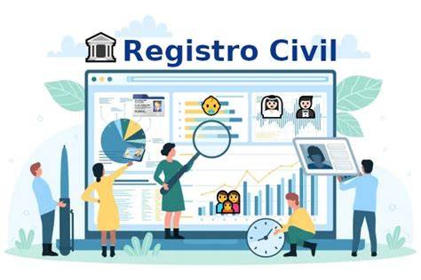 Esquema de las cuatro secciones del Registro Civil y sus competencias territoriales