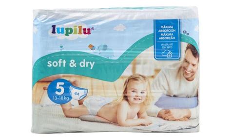 Foto general de un paquete de pañales Lupilu en el lineal de Lidl