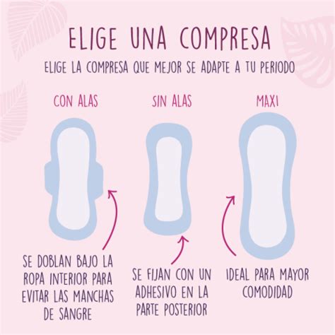 Infografía comparando diferentes tipos de absorbentes personales: compresas, pañales-braga, y pañales desechables.