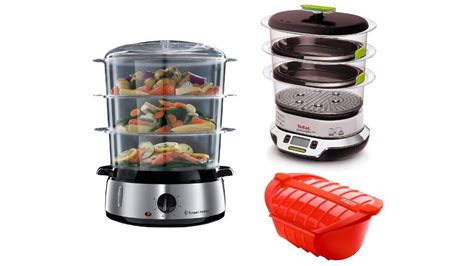Foto: Diferentes tipos de vaporeras (eléctrica, cesta para olla, horno)