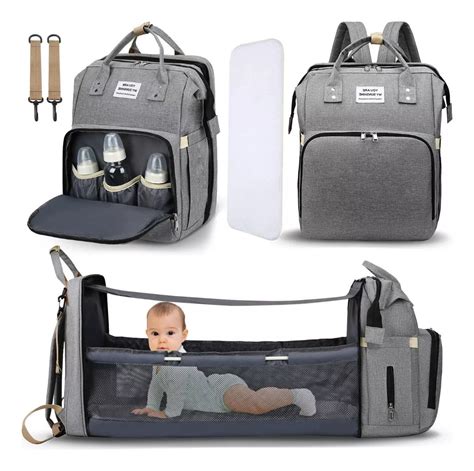 Infografía comparativa mostrando los diversos compartimentos y funciones de una mochila pañalera ideal (bolsillos térmicos, espacio para cambiador, correas ergonómicas).