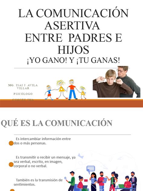 Esquema sobre la comunicación asertiva entre padres e hijos adolescentes