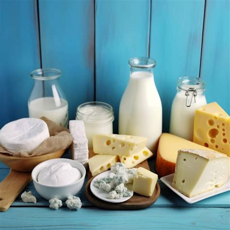 Foto de diferentes productos lácteos
