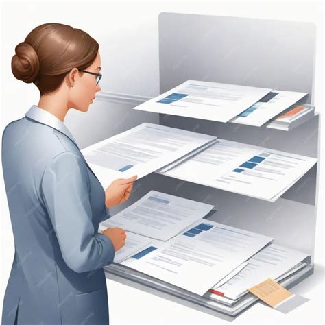 Ilustración de una persona organizando documentos con un tablero de planificación