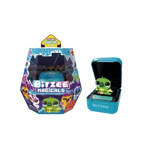 Imagen de la mascota digital Bitzee, mostrando su pantalla holográfica y un niño interactuando con ella.