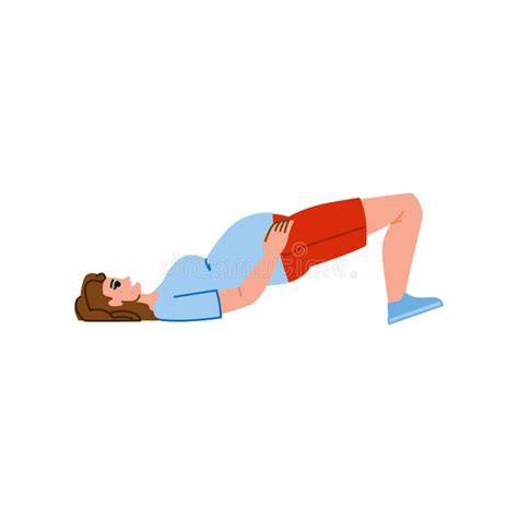 Mujer embarazada haciendo puente sobre hombros con kettlebell.