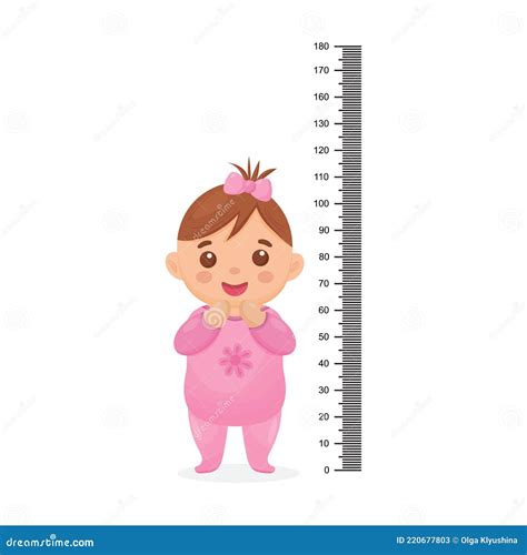 Ilustración de un bebé siendo medido con una cinta métrica.