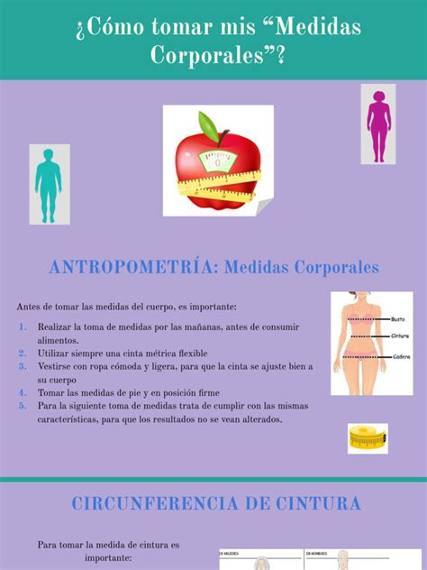 Infografía detallando cómo tomar las medidas corporales para diferentes rangos de edad.