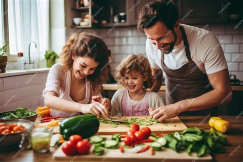 Foto: Padres e hijos cocinando juntos en la cocina.