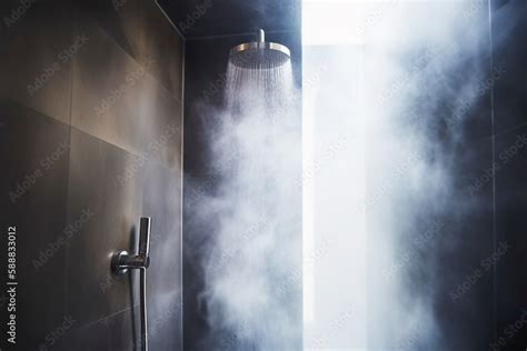 Niño sentado en un baño con vapor de ducha para aliviar la tos.