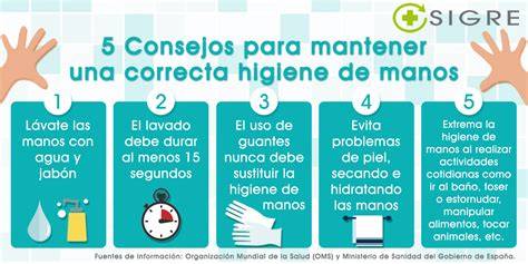 Infografía sobre los pasos básicos de higiene: lavado de manos, uso de agua adecuada y limpieza de utensilios.