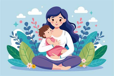 Madre amamantando a su bebé en un entorno sereno