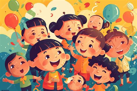 Foto temática de niños celebrando una festividad cultural diversa