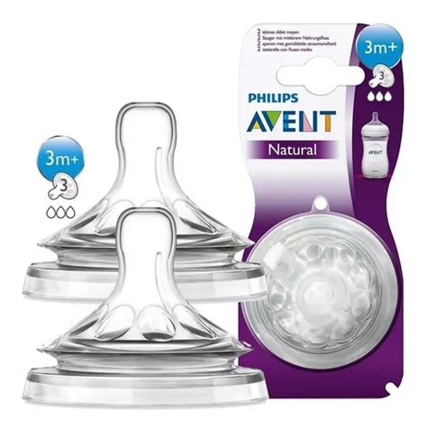 Pack de 2 chupones Avent Natural 3M+ en su empaque.