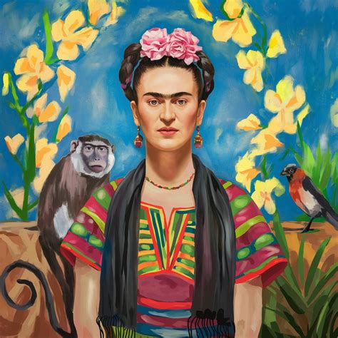 Pintura de Frida Kahlo o una estrella contrastada con una persona 