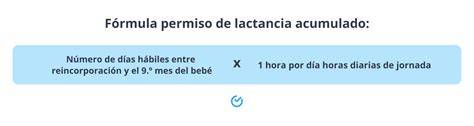 Esquema de cálculo de días de permiso de lactancia acumulado