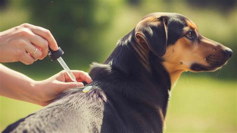 diagrama de aplicación de pipeta antiparasitaria en el cuello de un perro