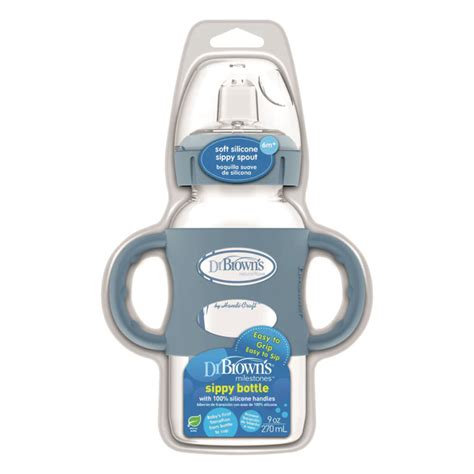 Primer plano de un biberón Dr. Brown's con el sistema de ventilación visible