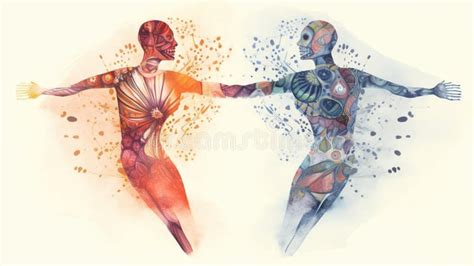 Ilustración abstracta que representa la dualidad del amor y el dolor, con colores cálidos y fríos entrelazados.