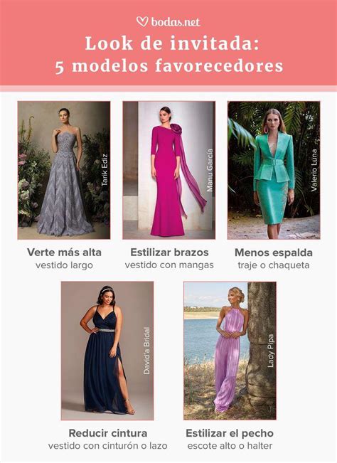Tabla comparativa de estilos de vestidos de invitada para diferentes tipos de boda