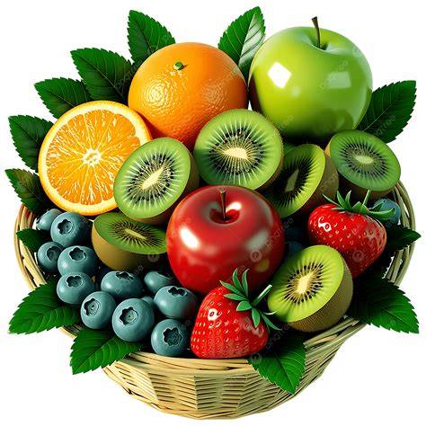 Cesta de frutas con arándanos y cítricos