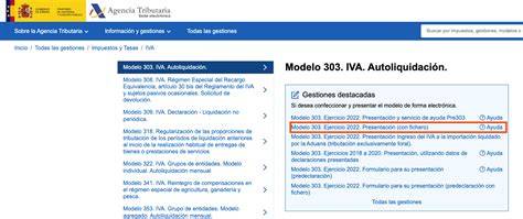 Pantallazo de la Sede Electrónica de la AEAT para presentar el Modelo 303