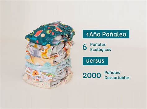 Infografía comparativa de pañales de agua desechables y reutilizables, mostrando sus características y beneficios.