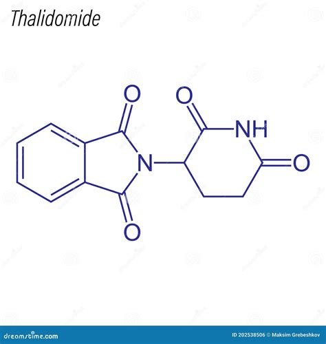 Molécula de talidomida y su estructura química