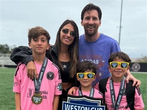 Infografía con las edades y posiciones de los hijos de Lionel Messi en Inter Miami