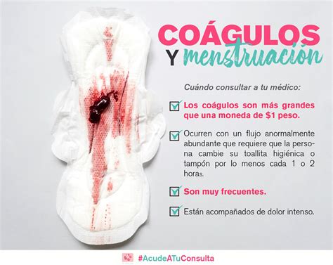 Esquema comparativo entre coágulos menstruales normales (pequeños) y coágulos patológicos (mayores a una uva)