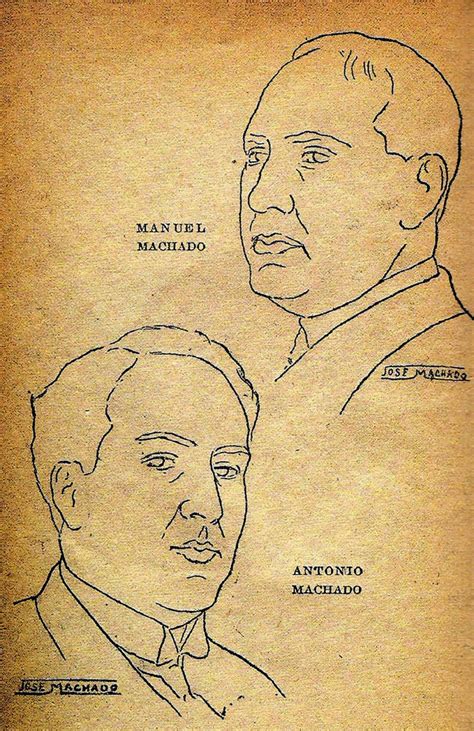Caricatura de Antonio Machado y su hermano Manuel