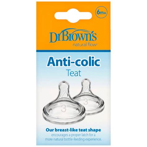 Tabla comparativa de tetinas Dr. Brown's por nivel, edad y tipo de flujo