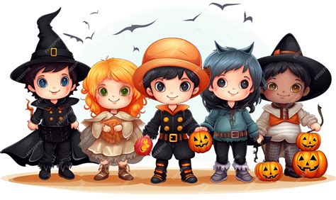 Grupo de bebés disfrazados para Halloween, incluyendo una brujita, un vampiro y una calabaza