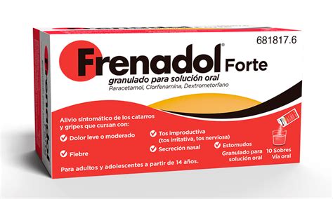 Envase de Frenadol Forte con prospecto