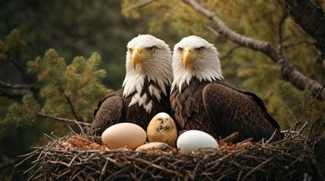 Nido de águila con huevos