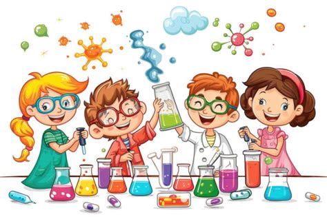 Infografía mostrando diferentes experimentos científicos para niños